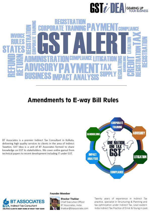 Amendments to E-way Bill Rules