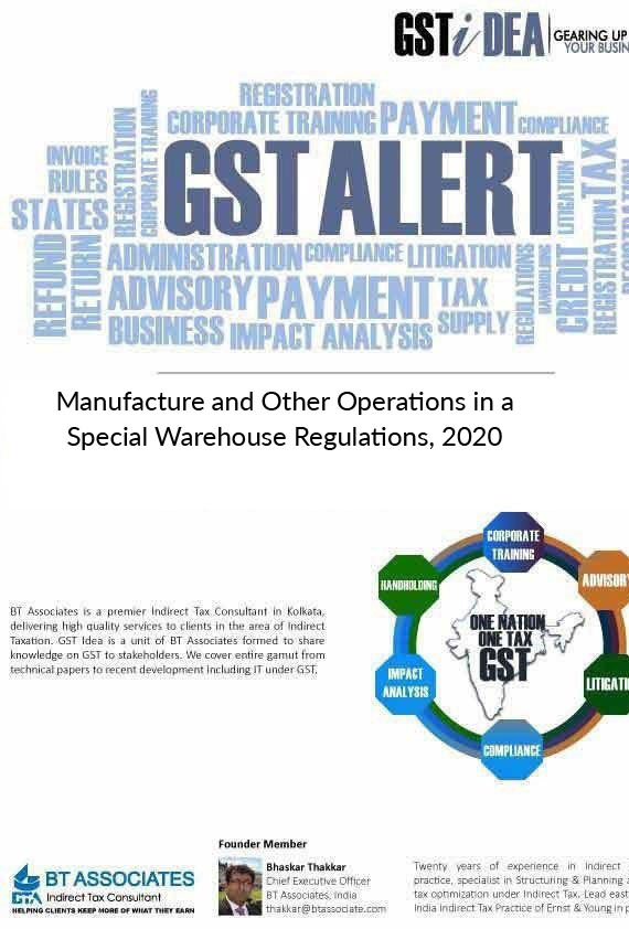 

Manufacture and Other Operations in a Special Warehouse Regulations, 2020 
